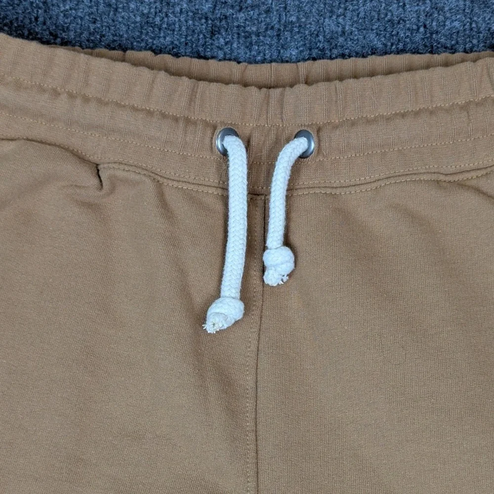 The North Face Mens Joggers Tan Brown Fleece Sweatpants Logo Patch Size M